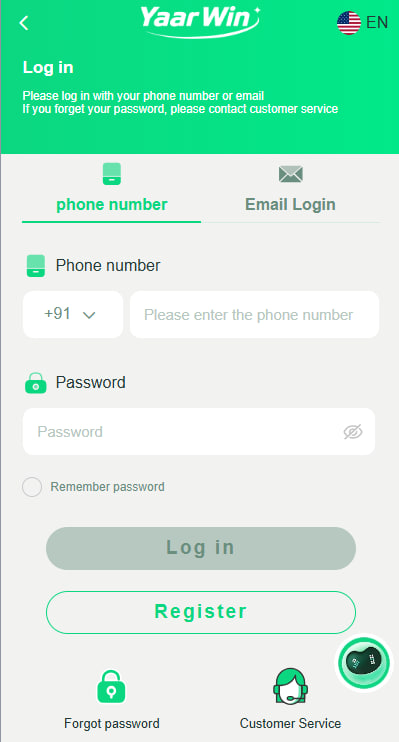 YaarWin – India Next Generation Online Gaming Platform (2026) 3 YaarWin Game Login Interface screnshot